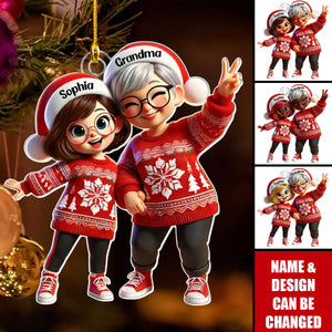 Happy Christmas Grandma Grandkids Personalized Acrylic Ornament