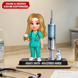 Proud Nurse - Personalized 2-Layered Wooden Plaque, Gift For Nurses