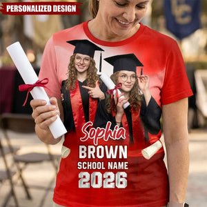 Class Of A 2026 2027 2028 2029 Graduate Custom Photo - Personalized Shirt - Family Matching Graduation Shirt, Graduation Party Gift, Senior Class of 2026