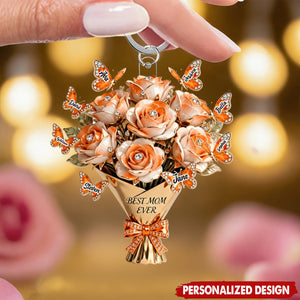 Mother's Day Flower Butterfly Keychain - Personalized Gifts For Mom