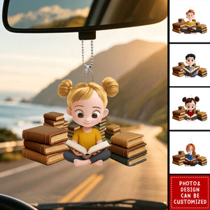 Books To Read For Kids & Book Lovers - Personalized Acrylic Car Ornament