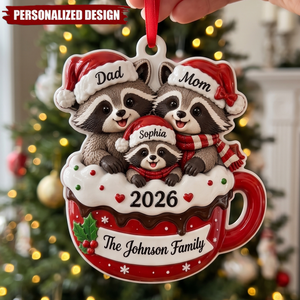 Personalized Family Christmas Ornament 2026, Custom Dad Mom Kids Names