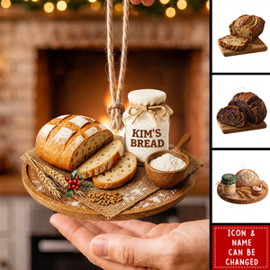 Personalized Bread Ornament, Custom Baker Christmas Keepsake Gift