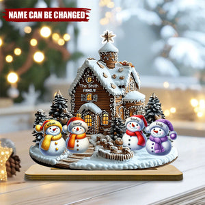 Merry Christmas Snowman - Personalized Family 1 Layered Big Freestanding