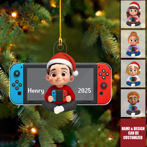 Personalized Gamer Ornament for Boys Girls, Christmas Gift for Kids
