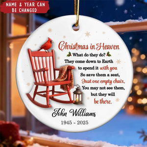 Christmas in Heaven - Personalized Ceramic Ornament - Sympathy Gift For Loss Of Loved Ones