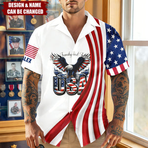 Custom Name American Pride Patriotic 250th Anniversary Eagle Hawaii Shirt