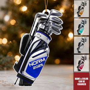 Golf Bag Personalized Xmas Ornament, Gift For Golf Clubs, Golf Team