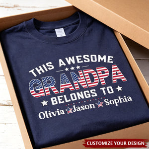 Personalized Comfort Colors Dad Grandpa T-shirt With Kids Names