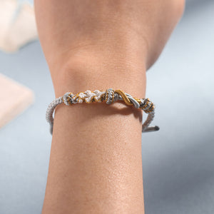 For Granddaughter - Grandmother And Granddaughter A link That Can Never Be Undone Peach Peach Blossom Knot Bracelet