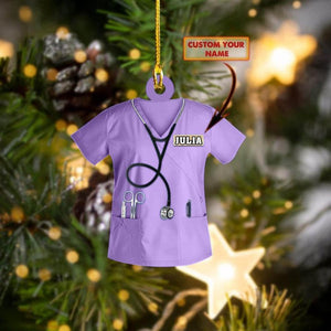Personalized Nurse Scrubs Christmas Ornament - Gift for Nurse