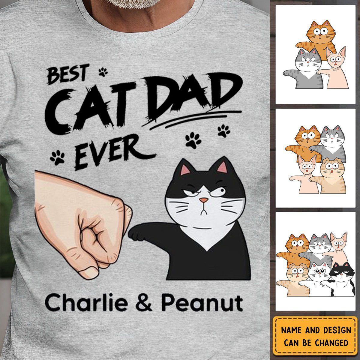 Certified Best Cat Dad Personalized Shirt - Funny Father's Day Gift For Cat Dad