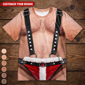 Funny Christmas Hairy Torso T-Shirt, All-Over Printed T-Shirt, Couple Gift