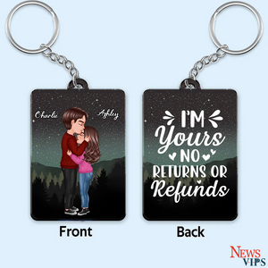 Couple Kissing Under Stars, Sky Forest Personalized  Keychain