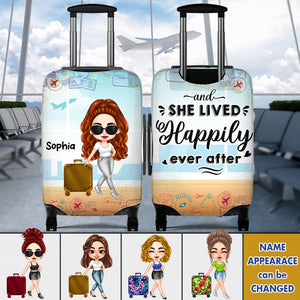 Personalized Just a Girl Who Loves Traveling Luggage Cover, Gift For Her