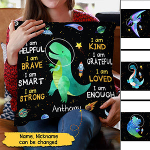 Gift For Grandson Space Dinosaur Pillow