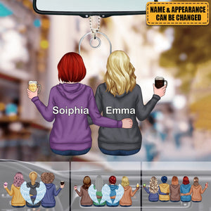 Personalized Sisters Besties Acrylic Car Ornament