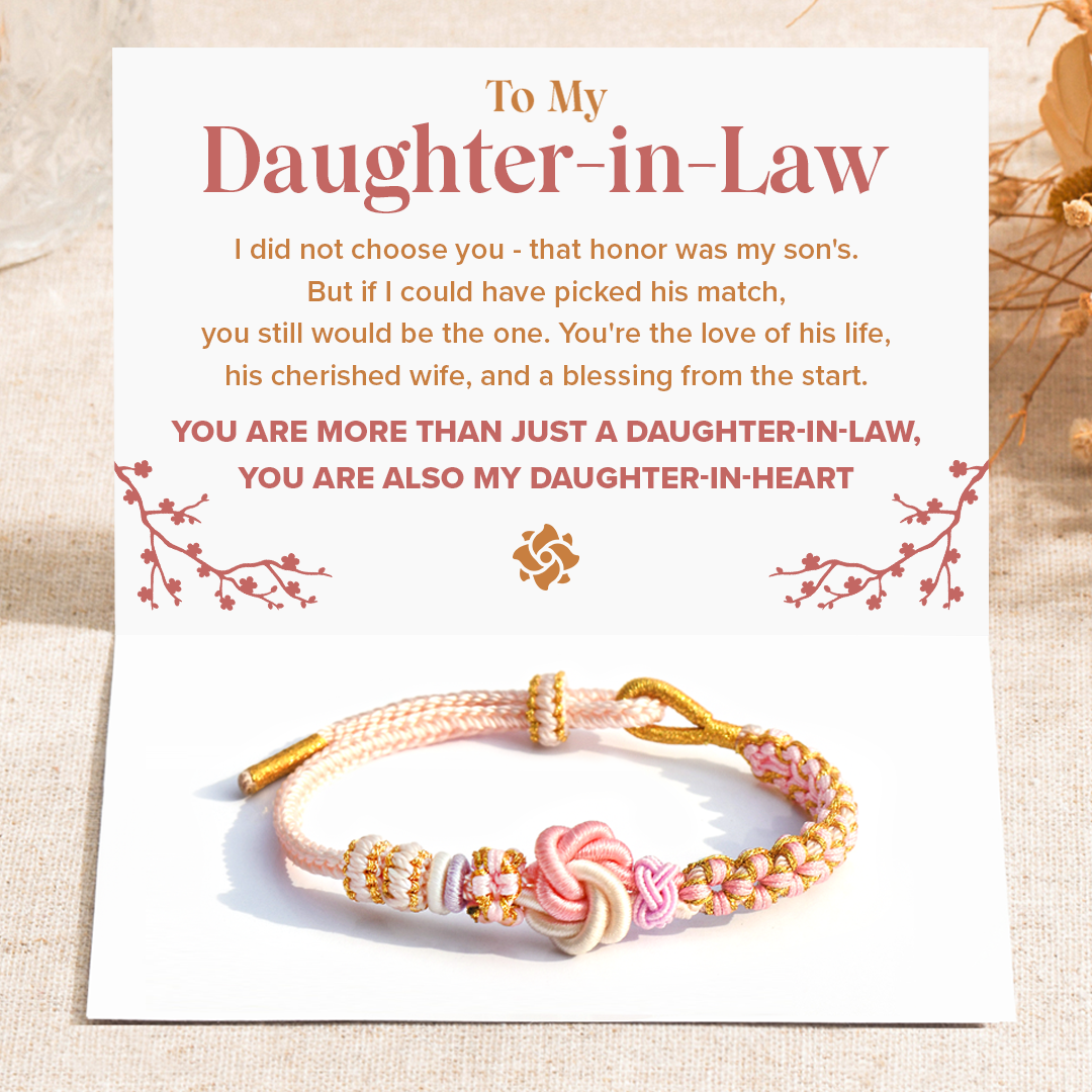You Are My Daughter-in-Heart Peach Blossom Knot Bracelet
