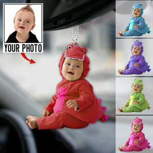 Personalized Cute Kid Dinosaurus Acrylic Ornament