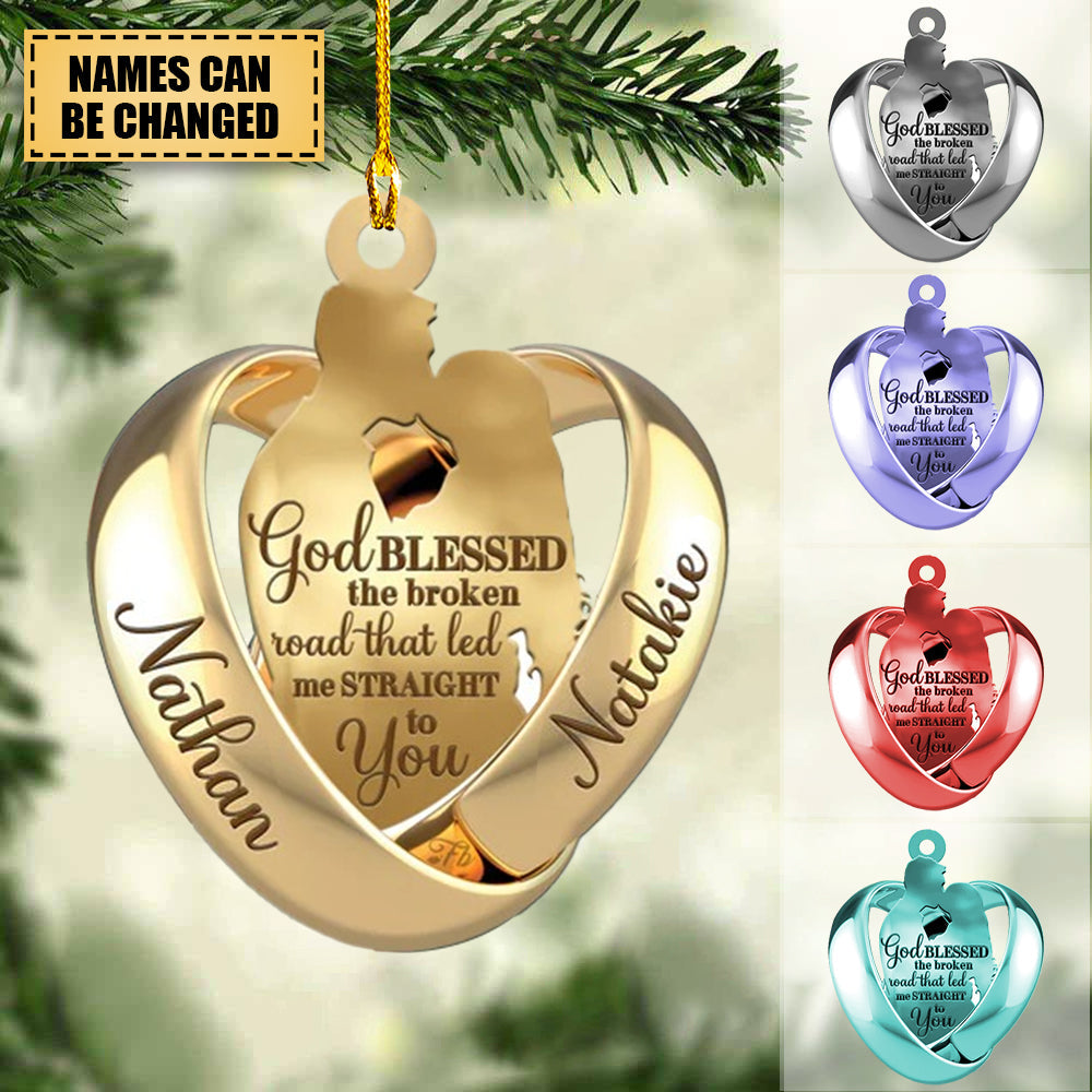 Personalized Couple Rings Arcylic Christmas Ornament For Couple