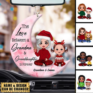 Grandma And Grand Daughter On The Moon Car Ornament