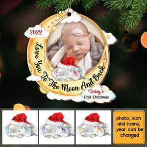 Personalized Elephant Baby First Christmas Ornament