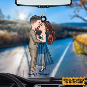 Kissing Couple - Custom Acrylic Ornament, Valentine's Day Gift For Couple