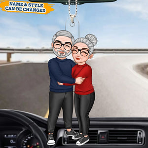 Couple Hugging Christmas Gift For Her Gift For Her Anniversary Keepsake Personalized Car Ornament