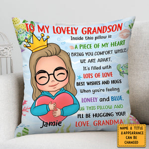 Personalized Gift For Granddaughter Grandson Daughter Son Turtle Hug This Pillow