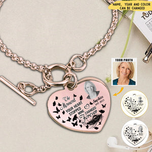 Personalized Memorial Upload Photo, I'll Hold You In My Heart Until I Can Hold You In Heaven Heart Bracelet