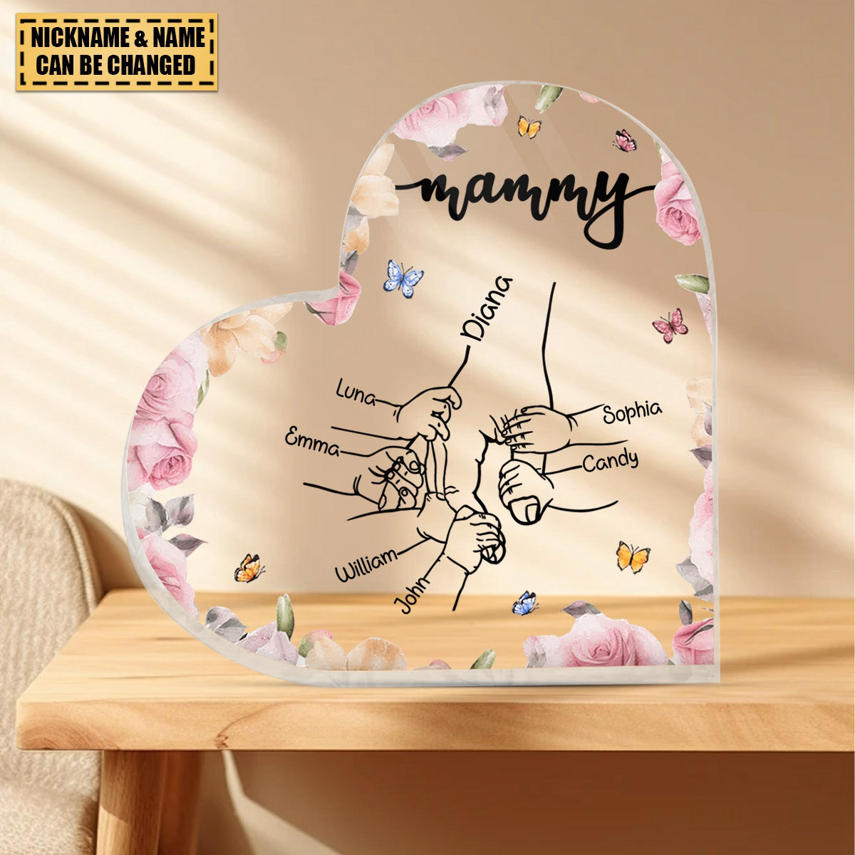 Holding Mom or Grandma's Hand - Personalized Acrylic Plaque