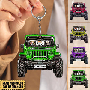 Dog In The Car Personalized Car KeyChain, Gift For Dog Lover