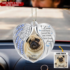 Your Wings Were Ready But My Heart Was Not - Personalized Memorial Heart Acrylic Photo Ornament