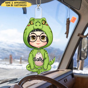 Cute Dinosaur Kid Personalized Acrylic Ornament Gift for Grandma Mom Auntie