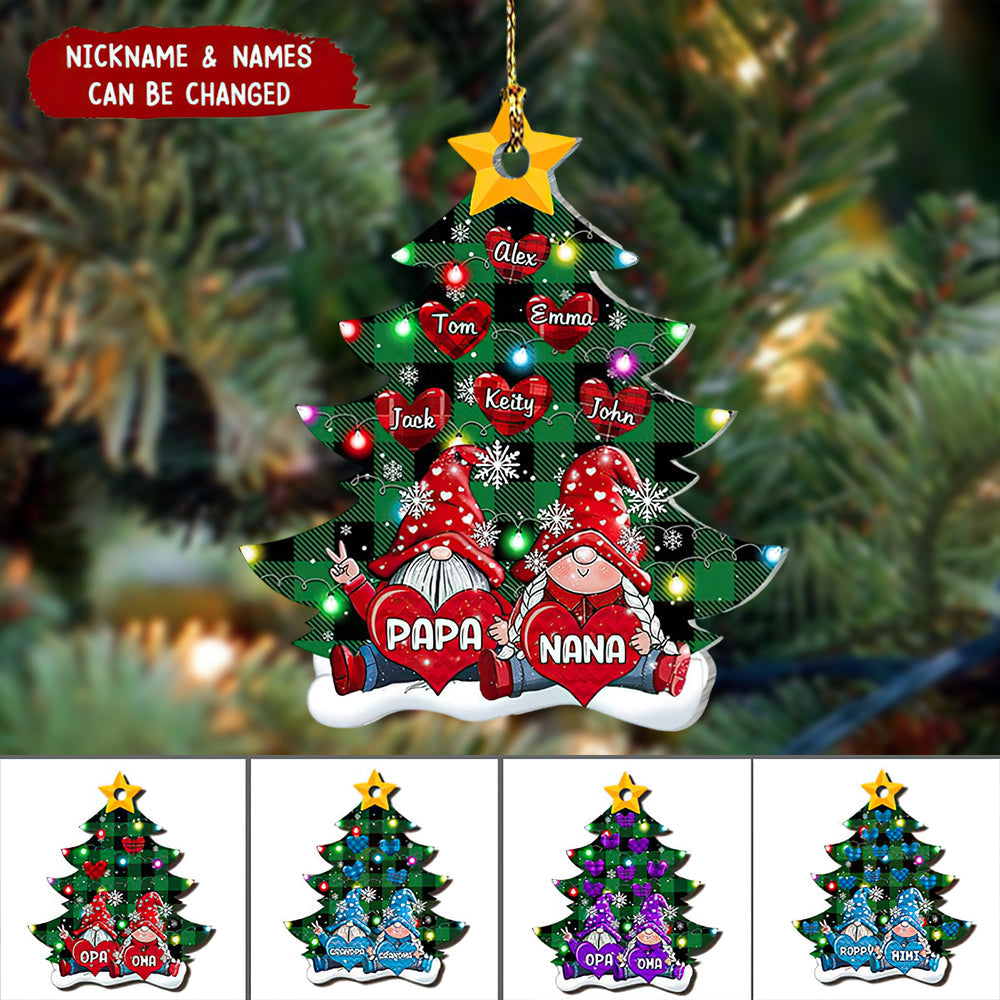 Christmas Family Draft Papa Nana Sweet Heart Kids Customized Ornament