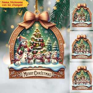 Personalized Merry Christmas Ornament Custom Grandma and Grandkids