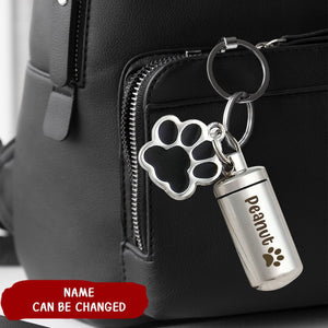 Personalized Pet Memorial Dog Paw Keychain