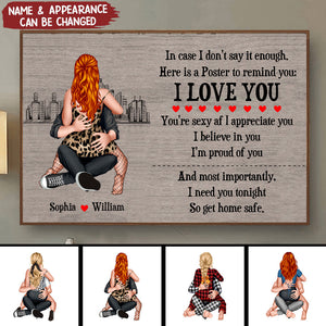 I Need You Tonight So Get Home Safe - Personalized Horizontal Poster