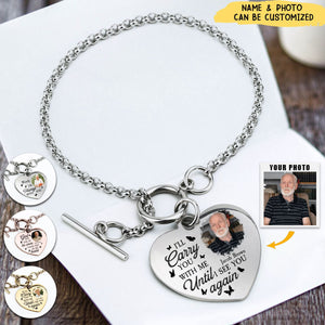 I'll Carry You With Me - Personalized Photo Heart Bracelet