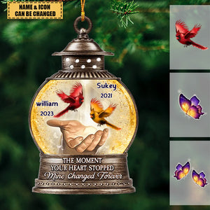 Christmas Lantern Memorial Butterfly Cardinal Personalized Acrylic Custom Shape Ornament