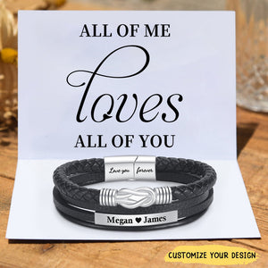 Personalized Couple Forever And Always Linked Magnetic Clasp Bracelet