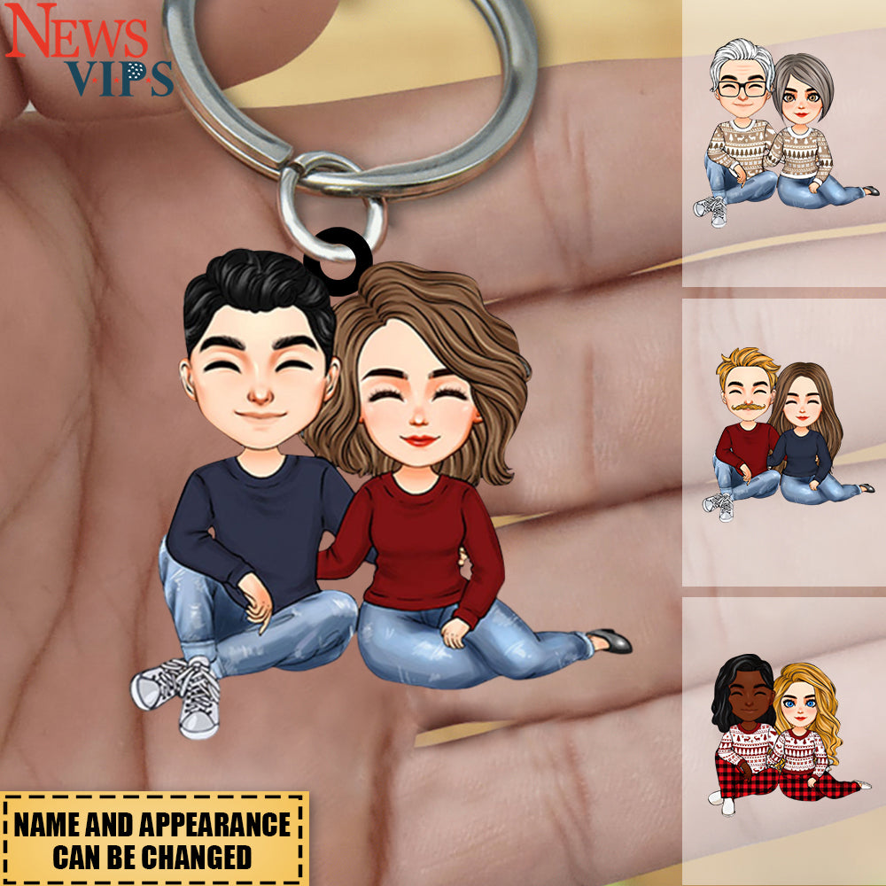 Snuggle Up Together - Personalized Keychain