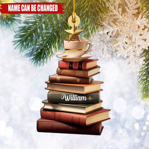 Personalized Christmas Book Tree Ornament,Librarian Ornament, Book Lover Ornament, Book Club Ornament, Custom Book Lover Christmas Gifts
