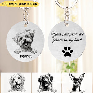 Custom Stainless Steel Pet Keychain - Memorial Gift for Dog Lover