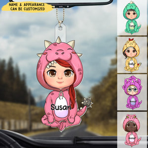 Cute Dinosaur Kid Personalized Acrylic Ornament Gift for Grandma Mom Auntie