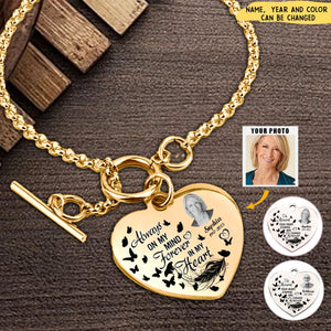 Personalized Memorial Upload Photo, I'll Hold You In My Heart Until I Can Hold You In Heaven Heart Bracelet