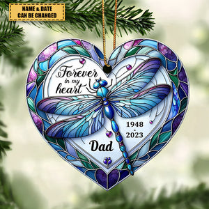Forever In My Heart Memorial Dragonfly Personalized Acrylic Ornament