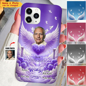 Upload Photo Memorial A Big Piece Of My Heart Lives In Heaven Personalized Phonecase
