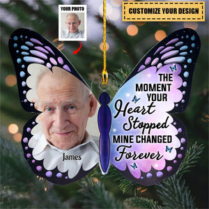 Family Memorial Keepsake Photo Inserted Butterfly Personalized Acrylic Ornament