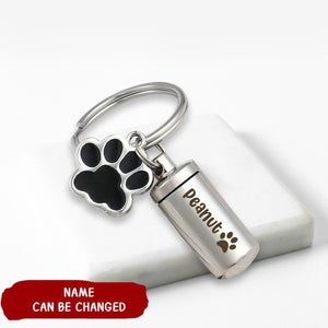 Personalized Pet Memorial Dog Paw Keychain